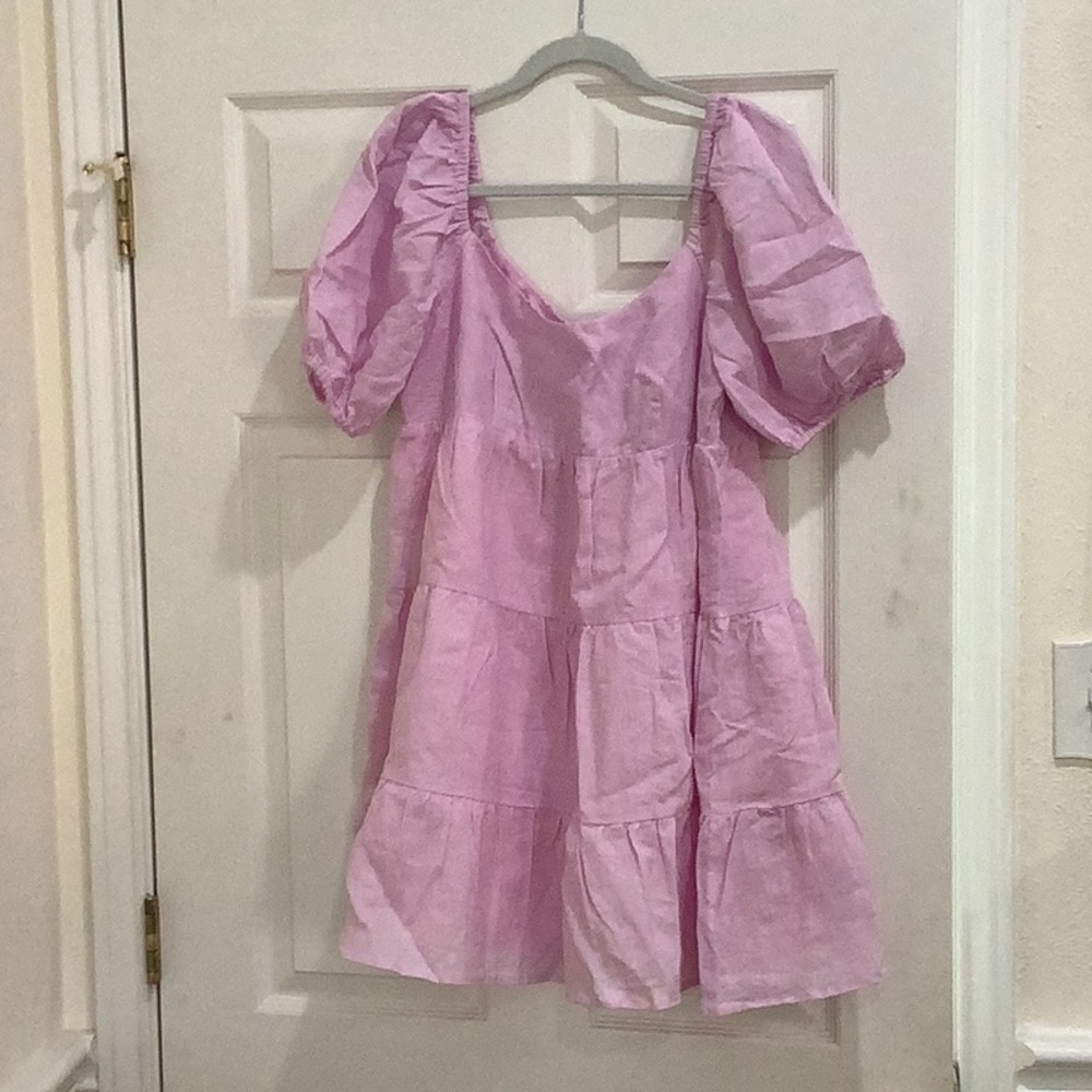 Nia Puff Sleeve Tiered Linen Tunic